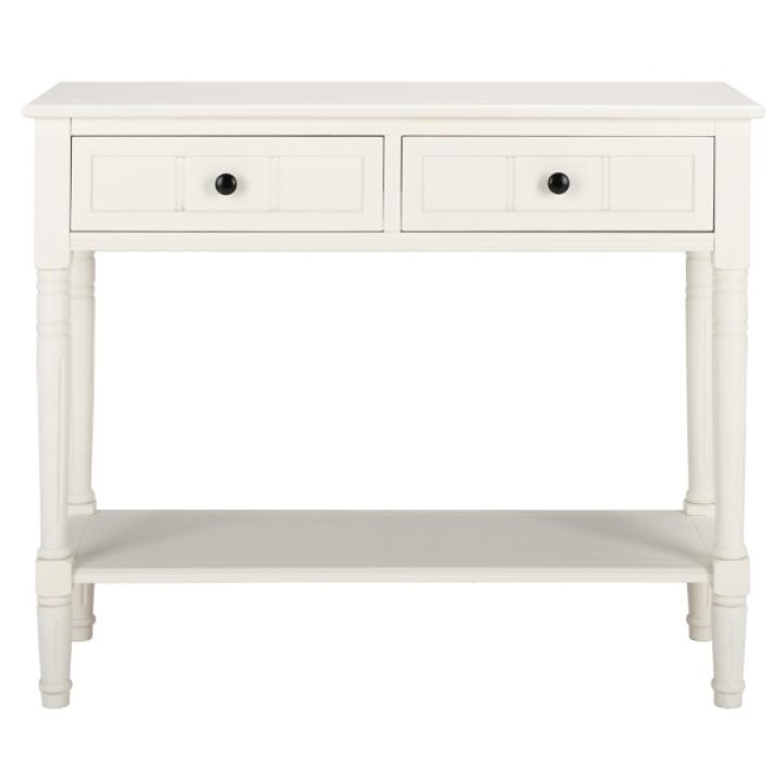 Cream Carved 2-Drawer Console Table
