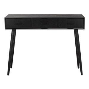 Black Mid-Century Modern 3-Drawer Console Table