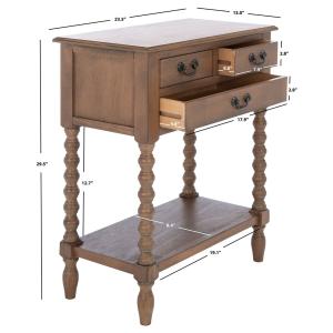 Brown Farmhouse 3-Drawer Console Table