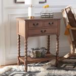 Brown Farmhouse 3-Drawer Console Table