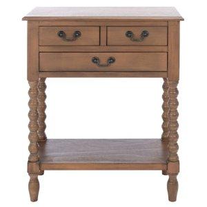 Brown Farmhouse 3-Drawer Console Table