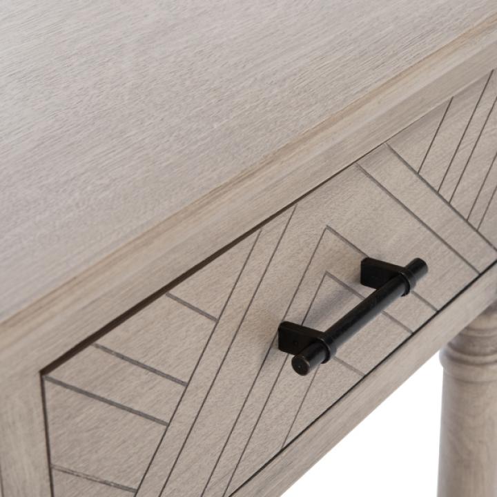 Greige Chevron 2-Drawer Console Table