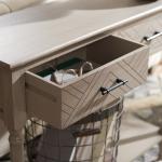 Greige Chevron 2-Drawer Console Table