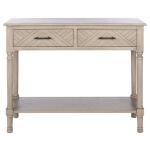 Greige Chevron 2-Drawer Console Table