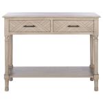 Greige Chevron 2-Drawer Console Table