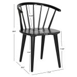 Black Wood Curved Spindle Dining Chairs, Set of 2