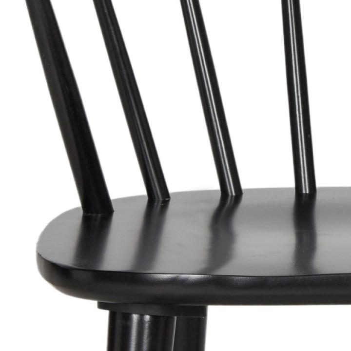 Black Wood Curved Spindle Dining Chairs, Set of 2