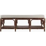 Kaili Brown Rattan Cushioned Bench