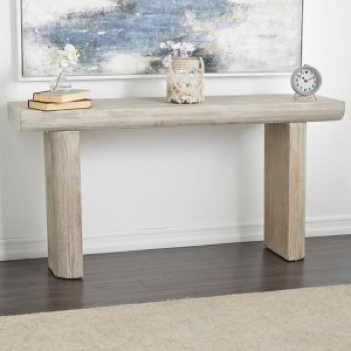 Ivory Natural Wood Grain Console Table