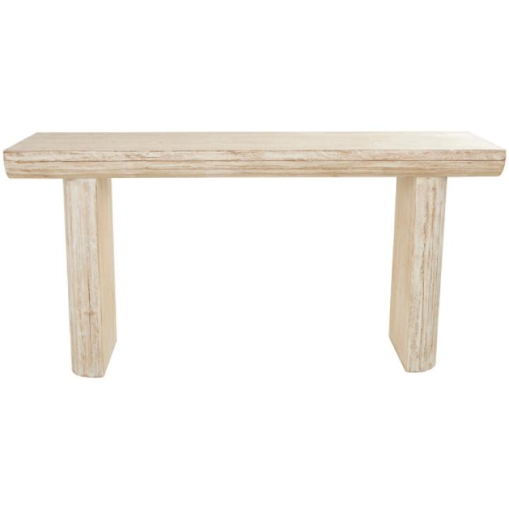 Ivory Natural Wood Grain Console Table