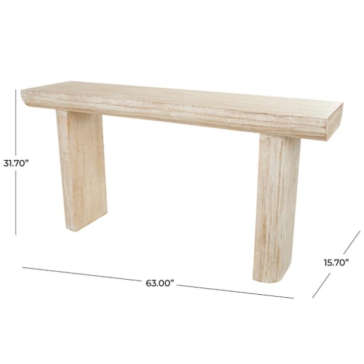 Ivory Natural Wood Grain Console Table