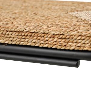 Natural Seagrass and Black Metal C-Table