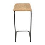 Natural Seagrass and Black Metal C-Table