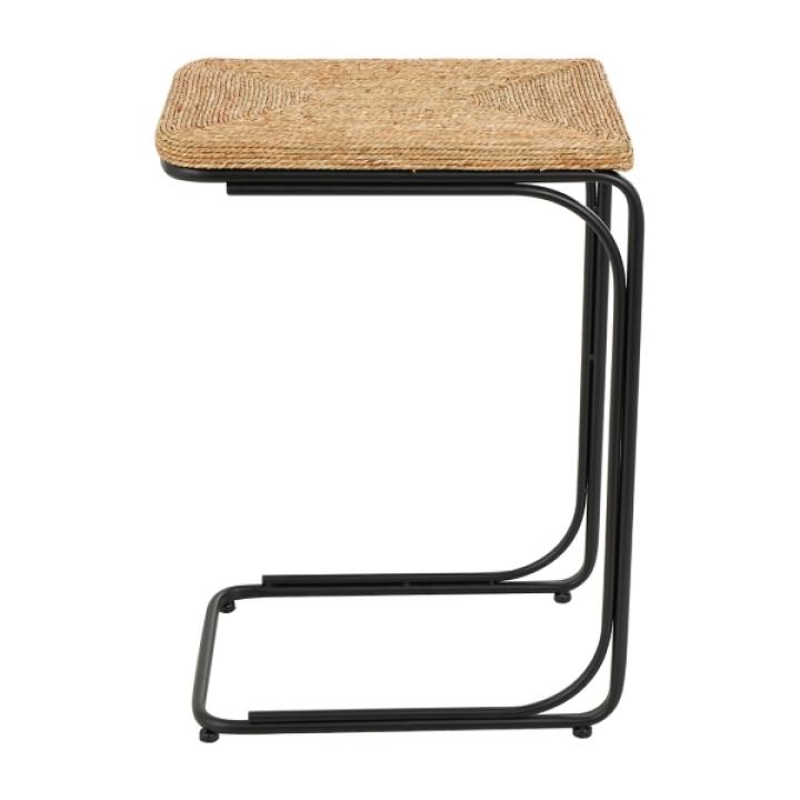 Natural Seagrass and Black Metal C-Table