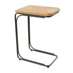 Natural Seagrass and Black Metal C-Table