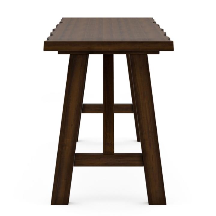 Dark Brown Wood Live Edge Bench