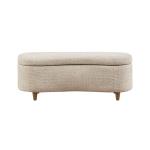 Cream Boucle Flip-Top Storage Bench