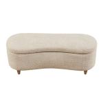 Cream Boucle Flip-Top Storage Bench