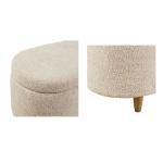 Cream Boucle Flip-Top Storage Bench