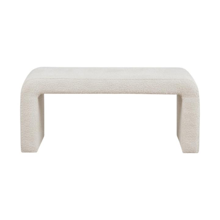 Cream Boucle Waterfall Bench