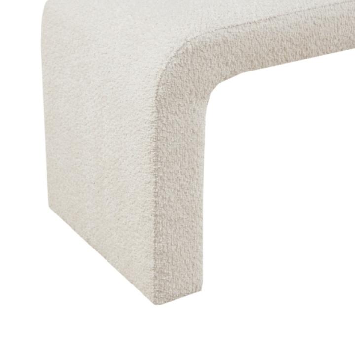 Cream Boucle Waterfall Bench