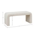 Cream Boucle Waterfall Bench