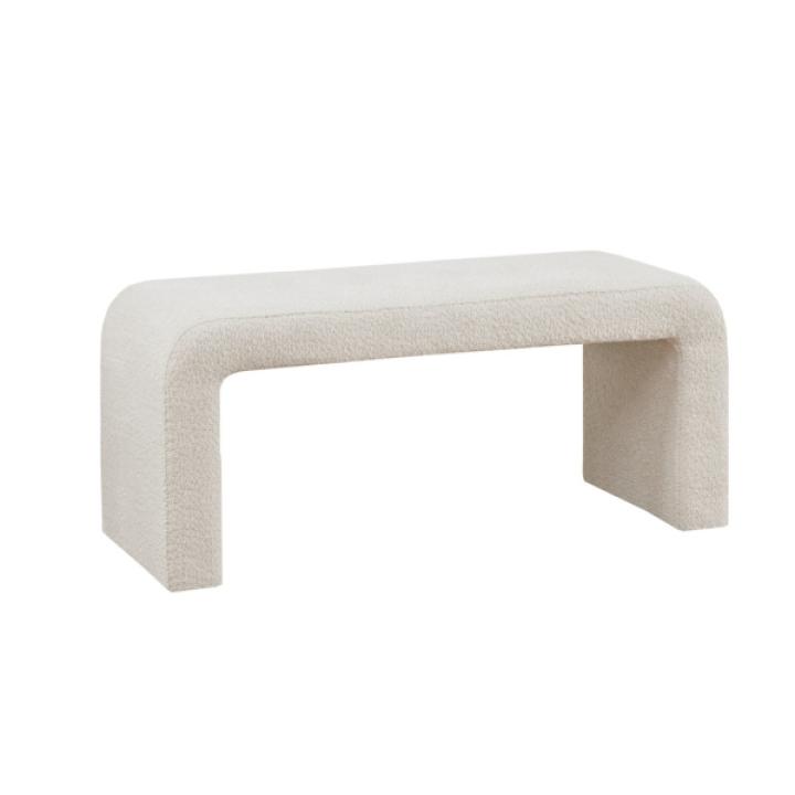 Cream Boucle Waterfall Bench