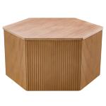 Natural Fluted Hexagon Coffee Table