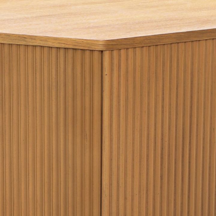 Natural Fluted Hexagon Coffee Table