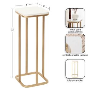 Gold and White Credele Accent Table