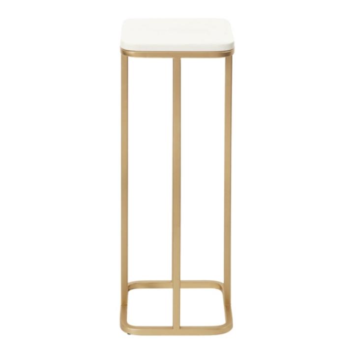 Gold and White Credele Accent Table