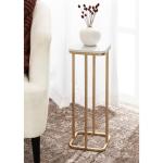 Gold and White Credele Accent Table