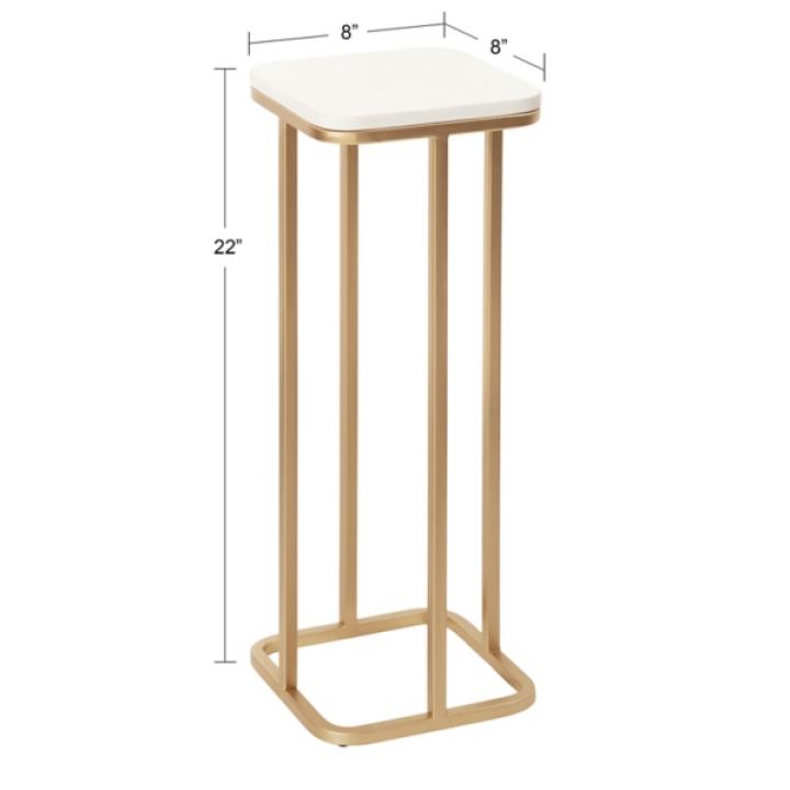 Gold and White Credele Accent Table