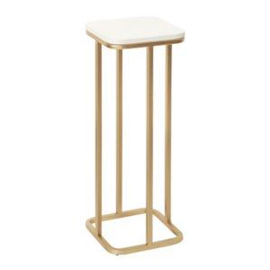 Gold and White Credele Accent Table