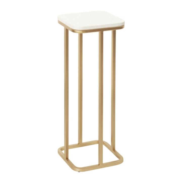 Gold and White Credele Accent Table