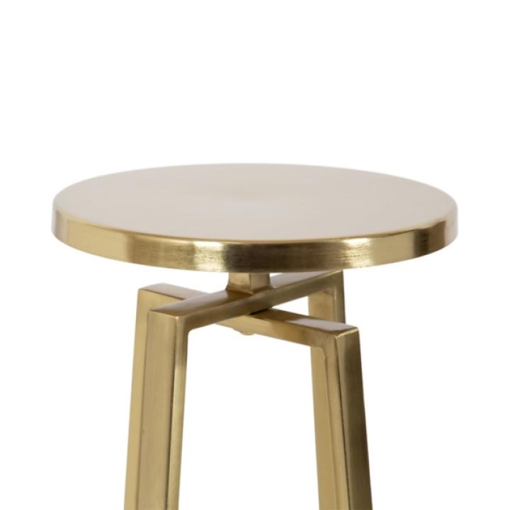 Round Zia Gold Metal Accent Table