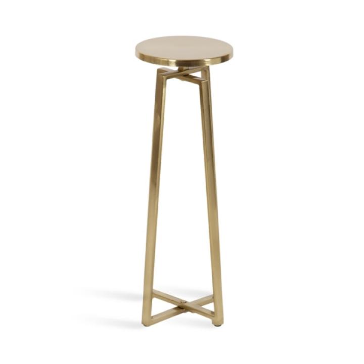 Round Zia Gold Metal Accent Table