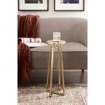 Round Zia Gold Metal Accent Table