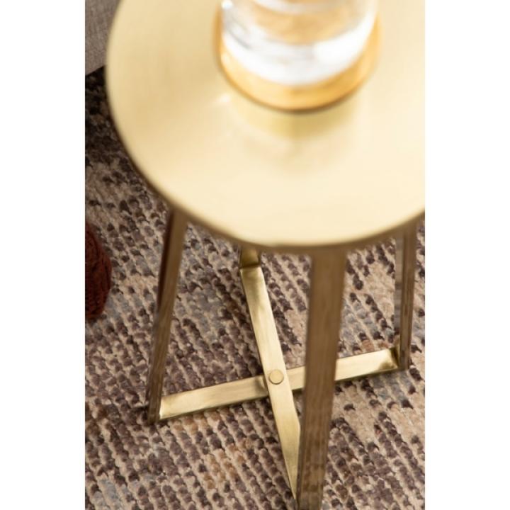 Round Zia Gold Metal Accent Table