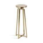 Round Zia Gold Metal Accent Table