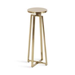 Round Zia Gold Metal Accent Table