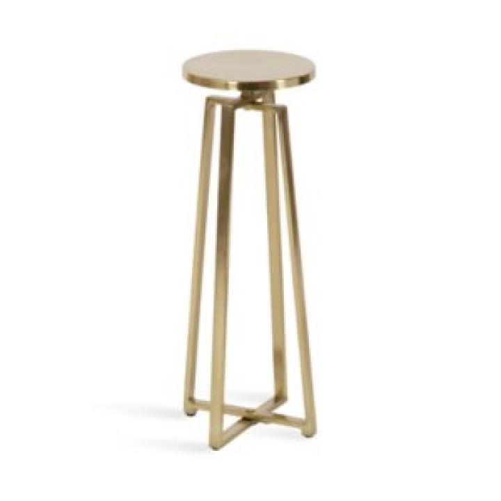 Round Zia Gold Metal Accent Table