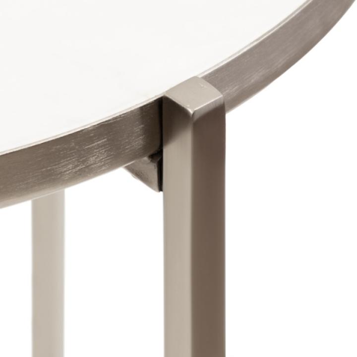 Round Silver Aguilar Accent Table