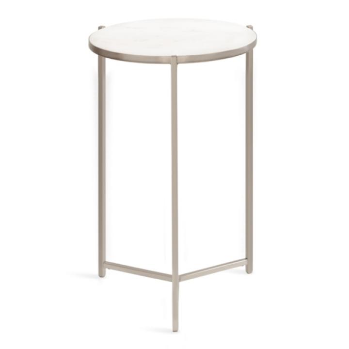 Round Silver Aguilar Accent Table