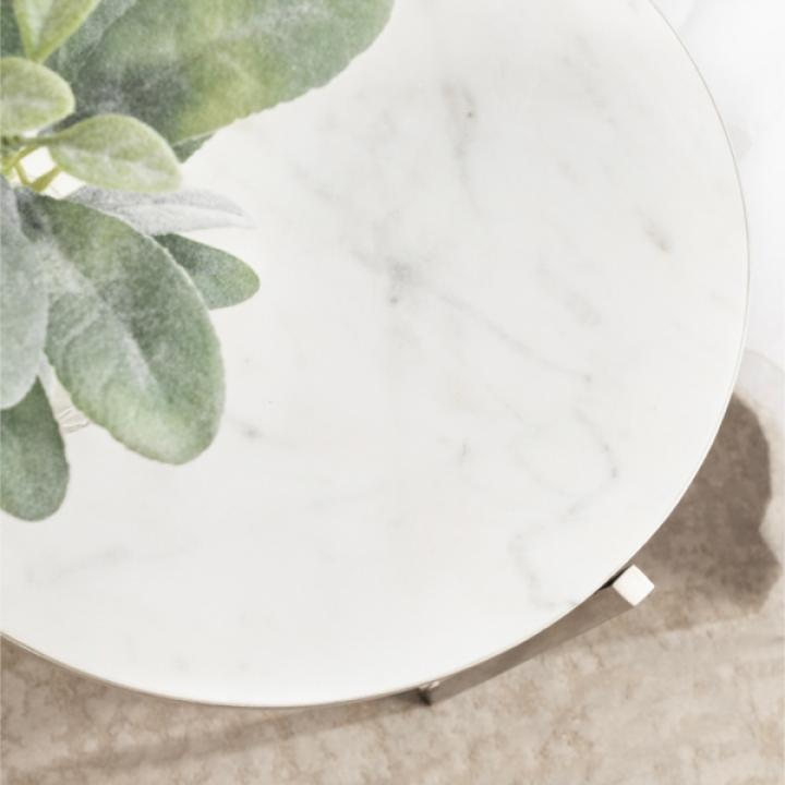 Round Silver Aguilar Accent Table