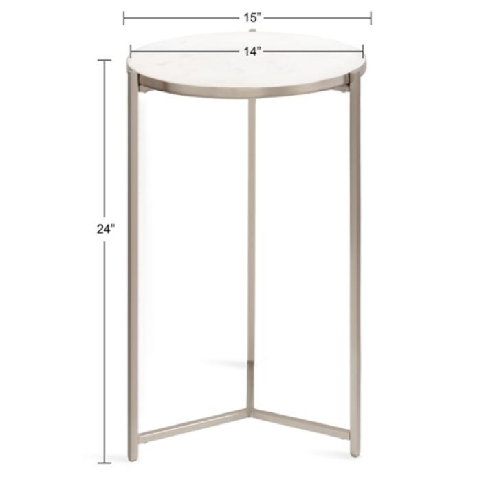 Round Silver Aguilar Accent Table