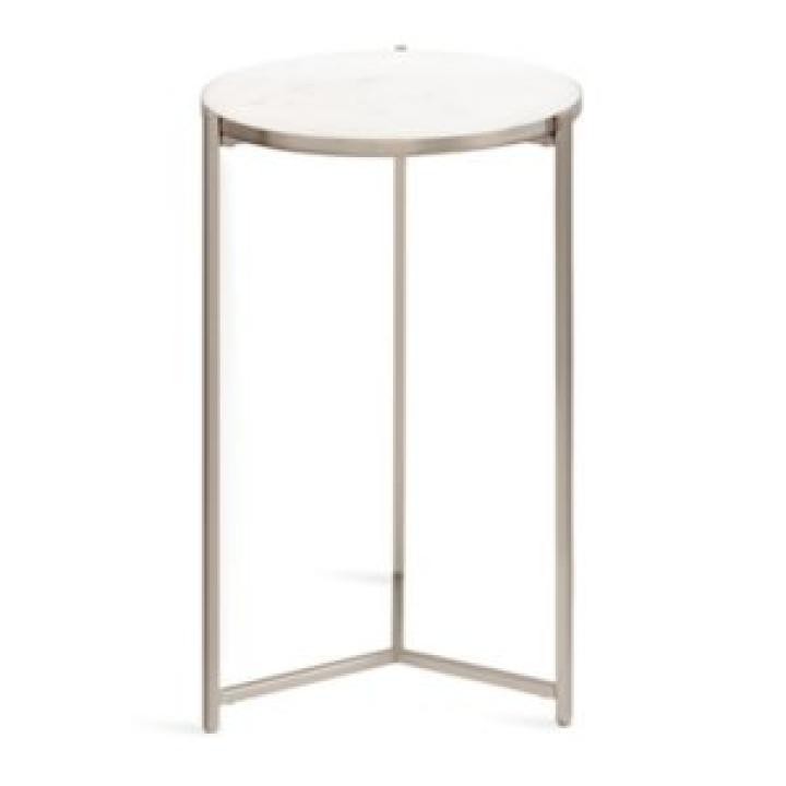 Round Silver Aguilar Accent Table