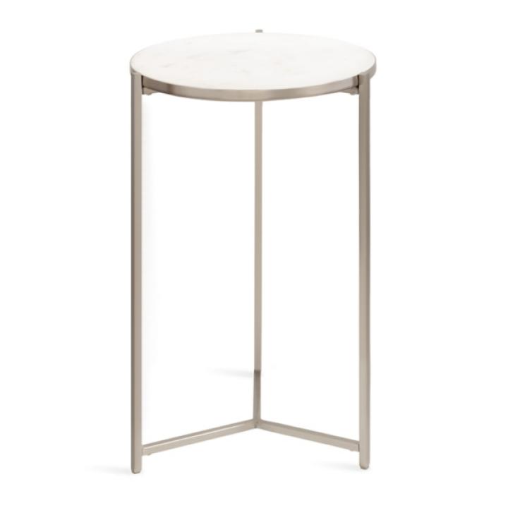 Round Silver Aguilar Accent Table