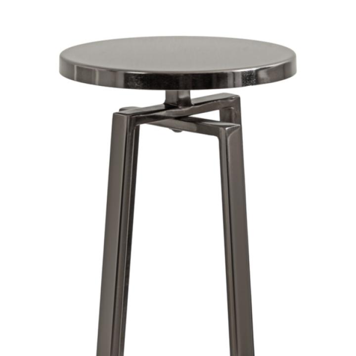 Round Zia Pewter Metal Accent Table