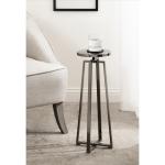 Round Zia Pewter Metal Accent Table